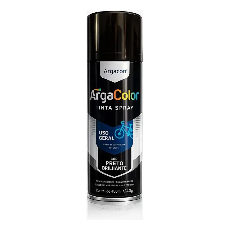 Spray Preto Brilhante 400ml - Argacolor