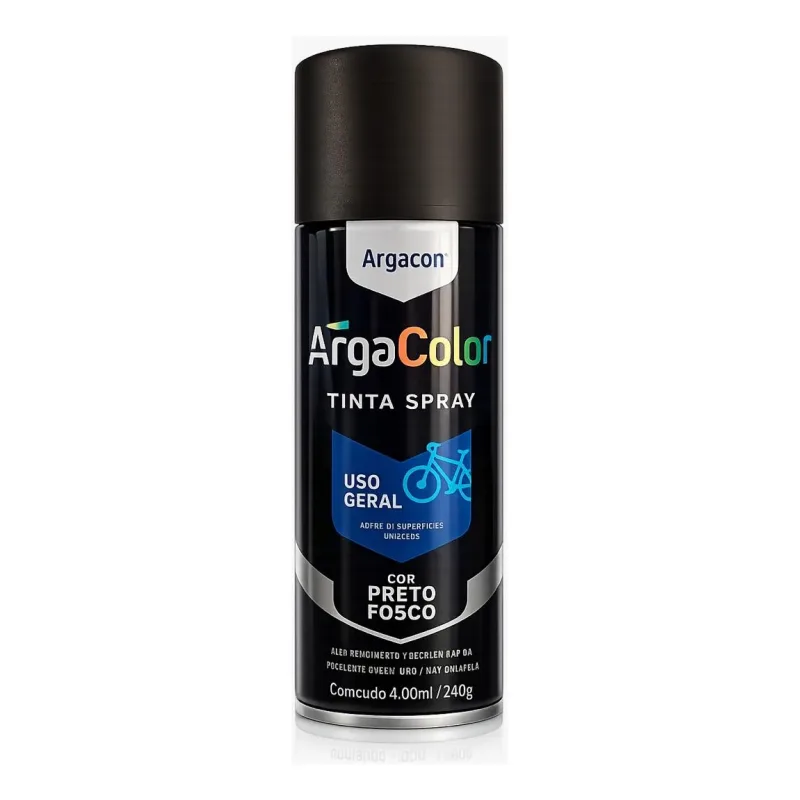 Spray Preto Fosco 400ml - Argacolor